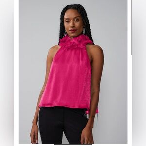 New York & Co. Sleeveless Ruffle Neck Tank Top